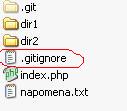 gitignore position